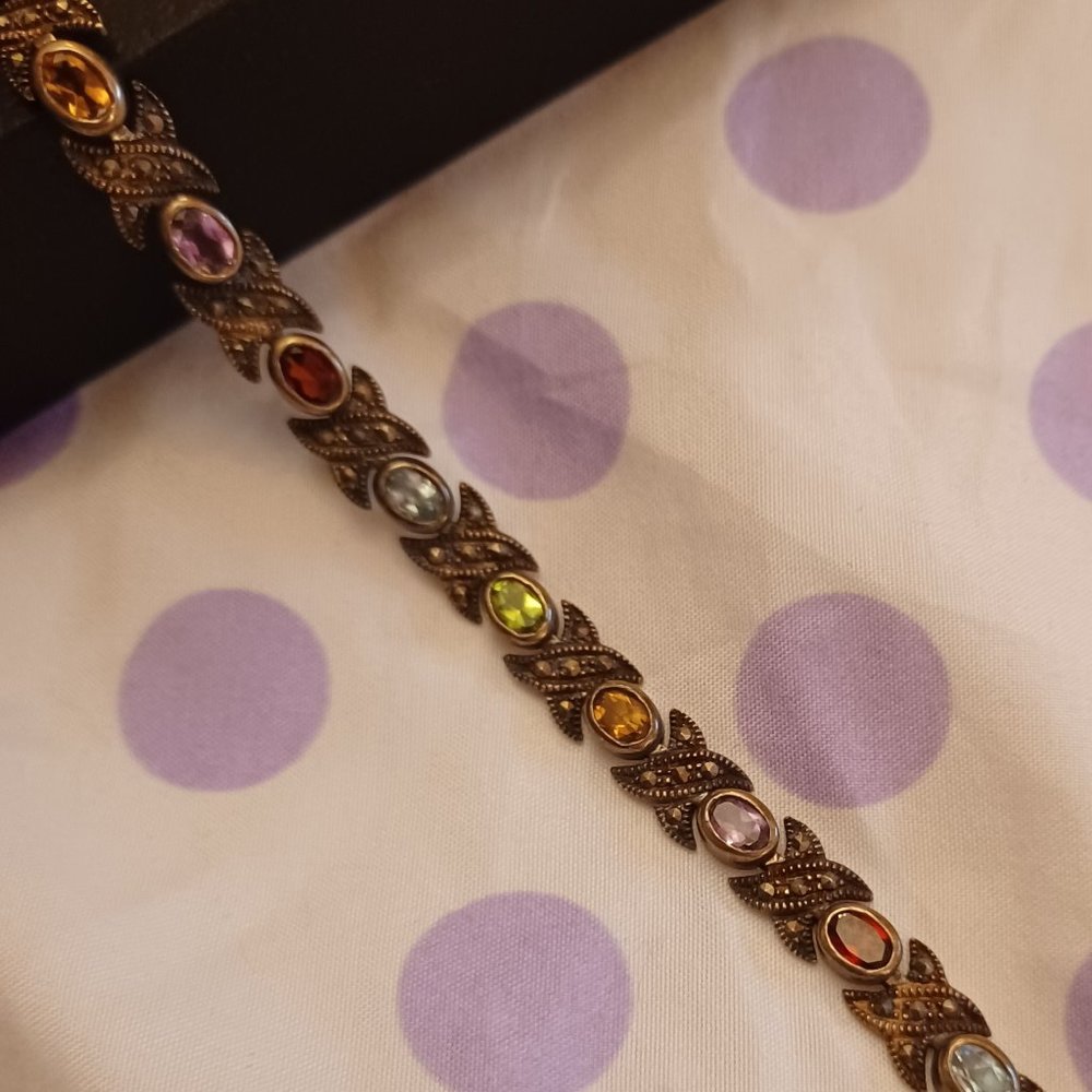 Antique 1940's Multicolored Tennis Bracelet